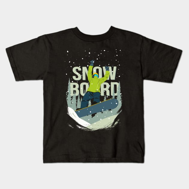 Snowboard Kids T-Shirt by lents